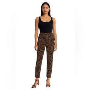 Babaton Atelier Snakeskin Mobwife Academia Animal Print Pockets Slim Pants Sz 00